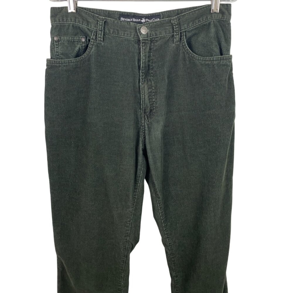 Beverly Hills Polo Club Dark Green Corduroy Pants Mens Size 34x32 - Picture 3 of 9